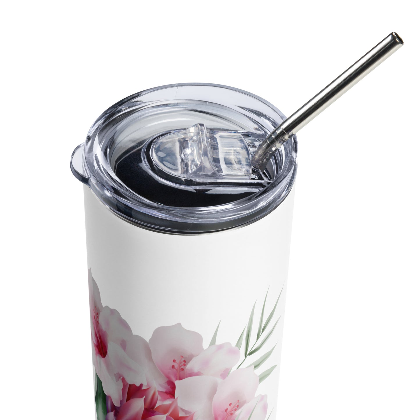 20oz Stainless Steel Skinny Tumbler Hummingbird and Protea Flower - Expressive DeZien