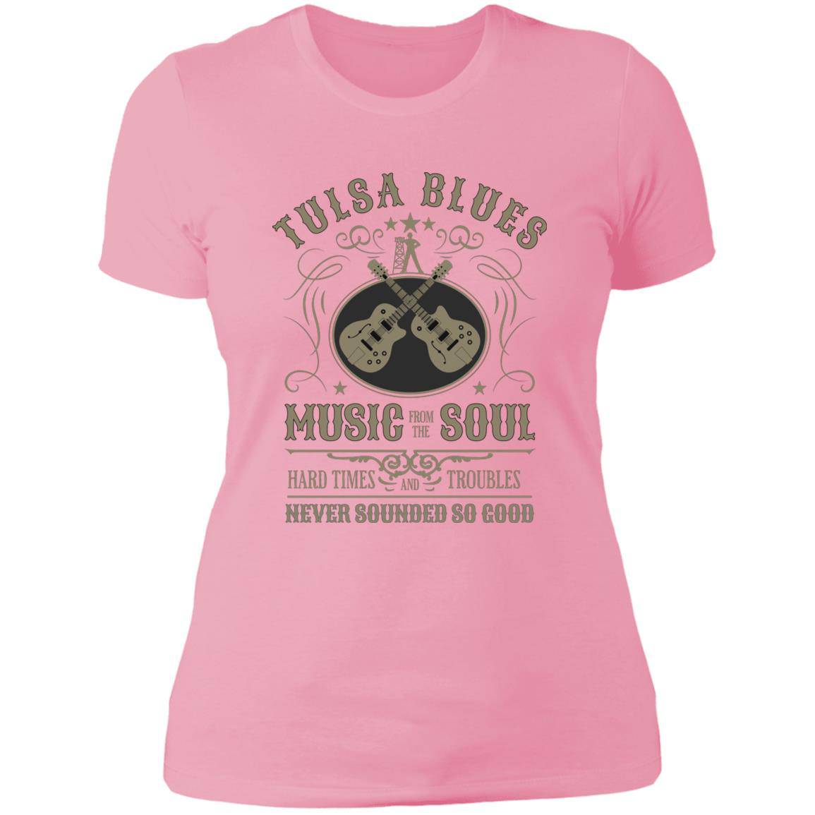 Ladies' Boyfriend Next Level T-Shirt - Show Your Love for Tulsa Blues Music - Expressive DeZien