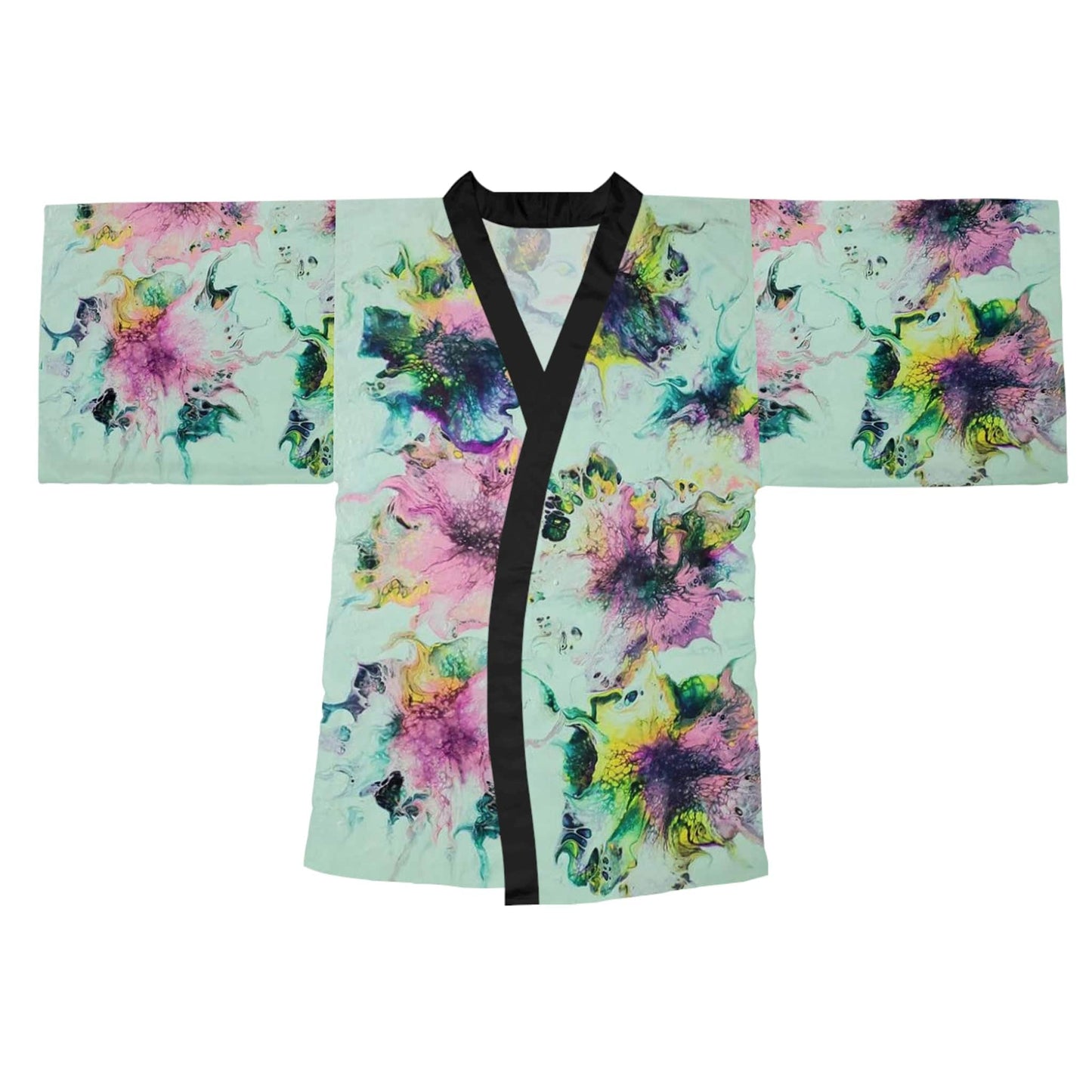 Long Sleeve Kimono Robe Watercolor Delight Original Artwork by apb_funkylittlethings - Expressive DeZien