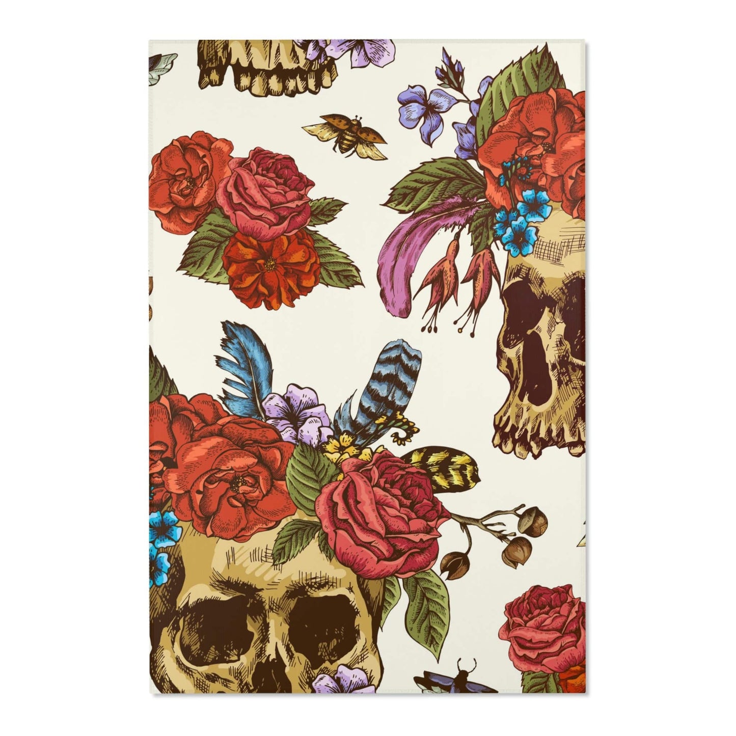 Rosie Skull Vintage style Area Rug - Expressive DeZien