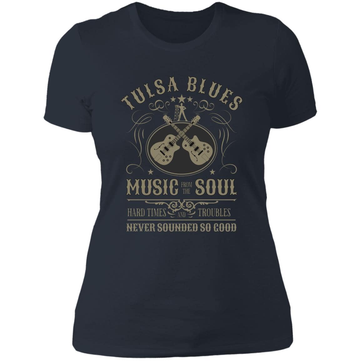 Ladies' Boyfriend Next Level T-Shirt - Show Your Love for Tulsa Blues Music - Expressive DeZien