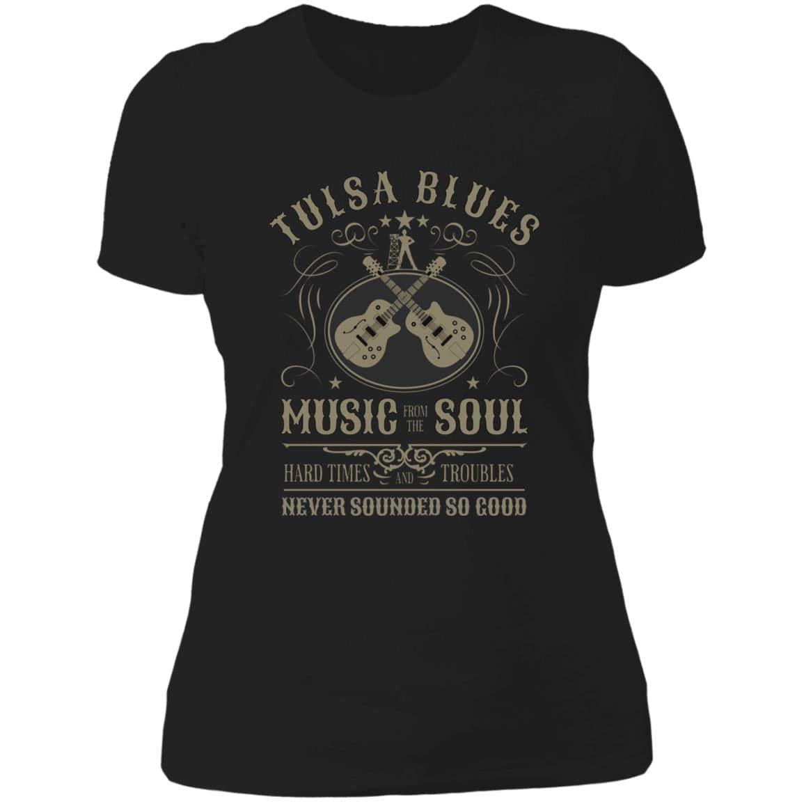 Ladies' Boyfriend Next Level T-Shirt - Show Your Love for Tulsa Blues Music - Expressive DeZien