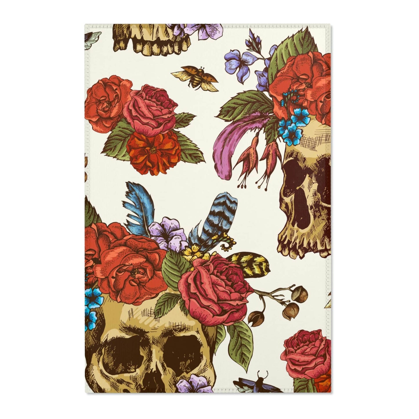 Rosie Skull Vintage style Area Rug - Expressive DeZien