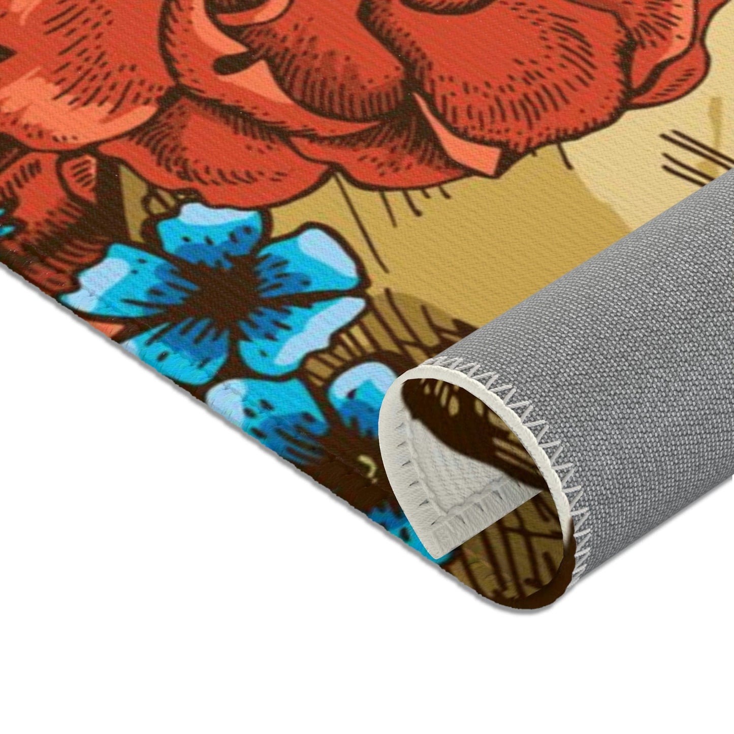 Rosie Skull Vintage style Area Rug - Expressive DeZien