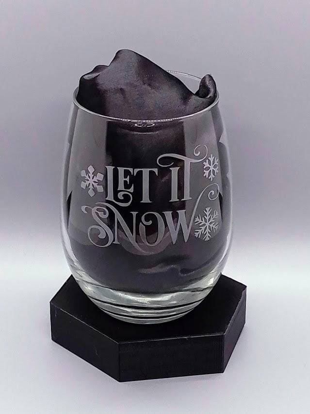 Let It Snow Etched Stemless Wine Glass 20.5oz | Christmas Wine Glasses - Expressive DeZien