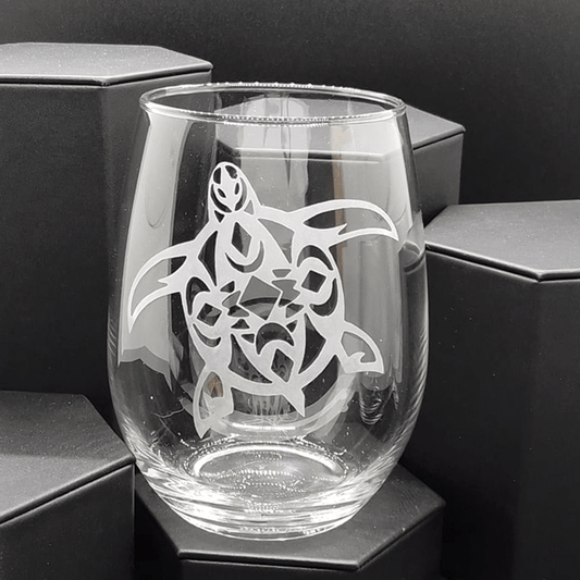 Turtle 20.5oz Sandblast Etched Stemless Wine Glass - Expressive DeZien