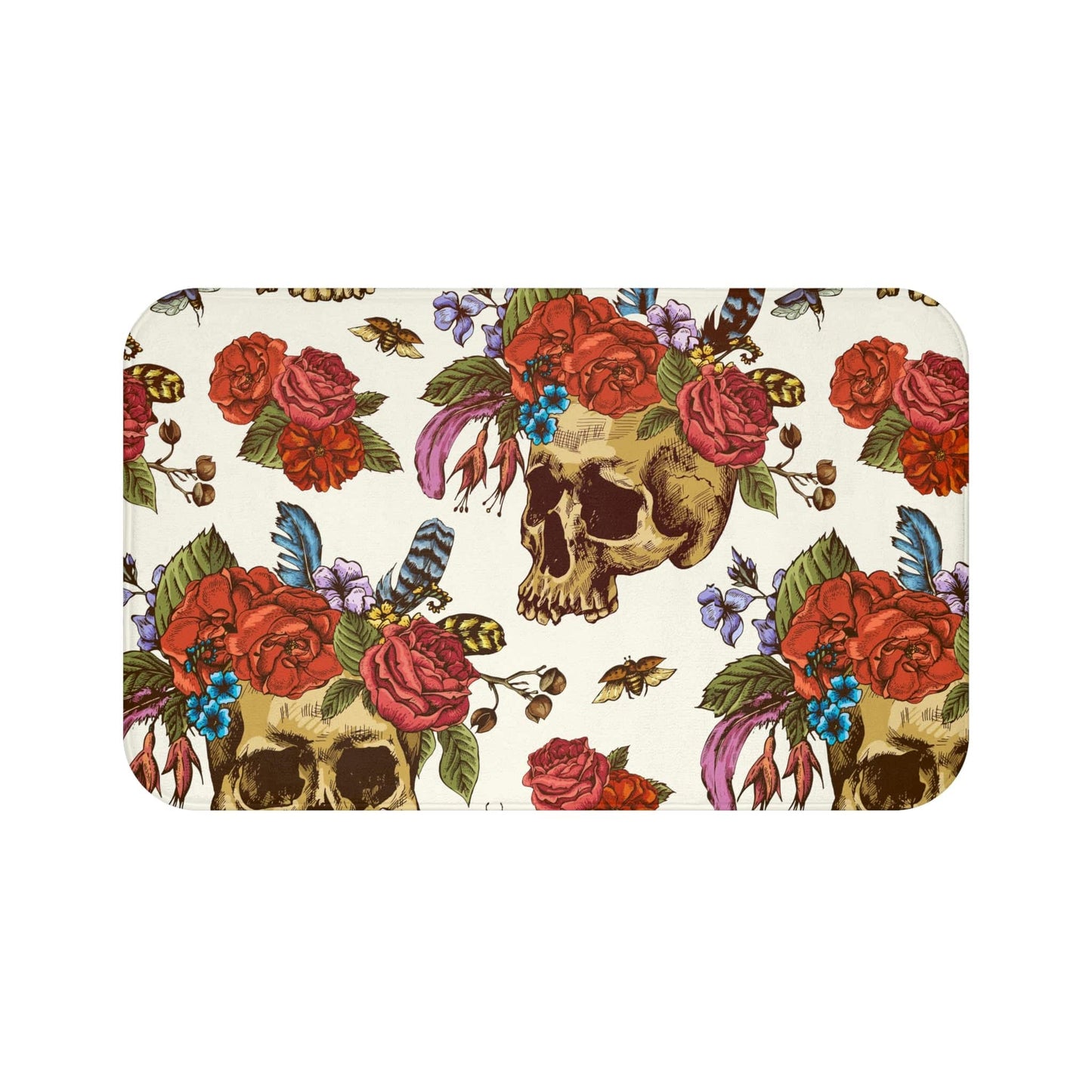 Rosie Skull Anti-Slip Bath Mat - Expressive DeZien