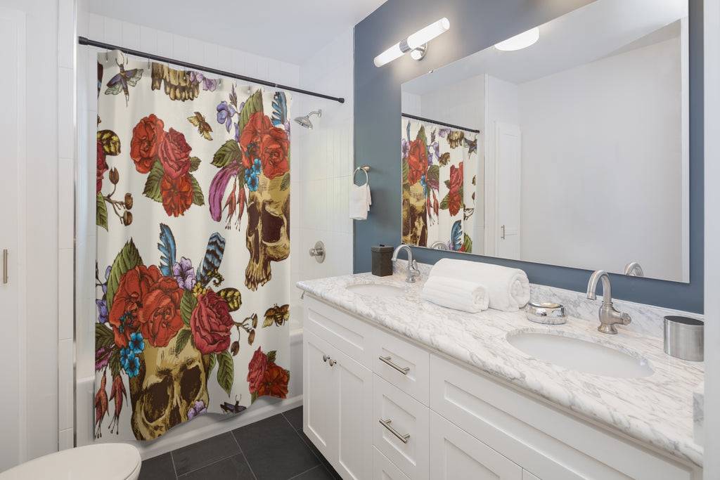 Rosie Skull Shower Curtain - Expressive DeZien