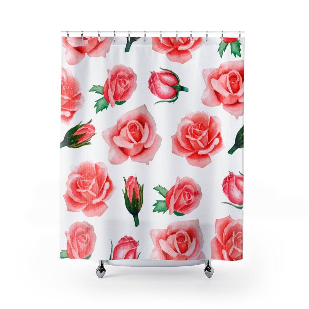 Coral Rose Shower Curtain - Expressive DeZien