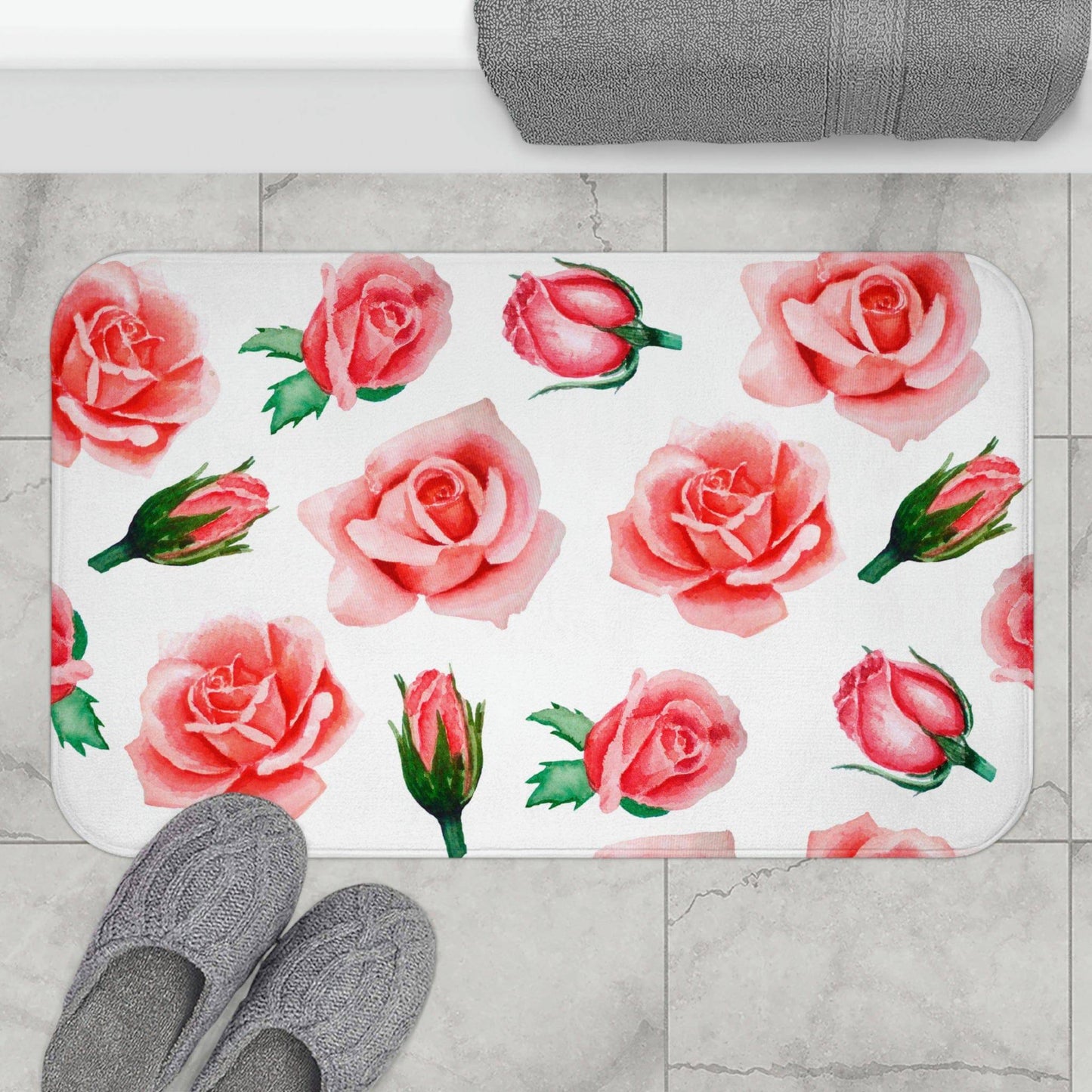 Coral Rose Bath Mat - Expressive DeZien