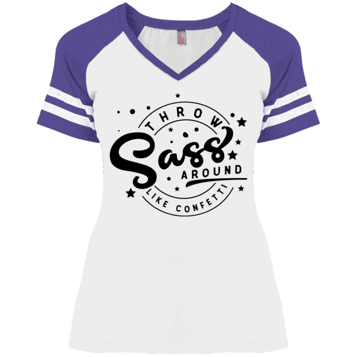 Sass Around Ladies' Game V-Neck T-Shirt - Expressive DeZien