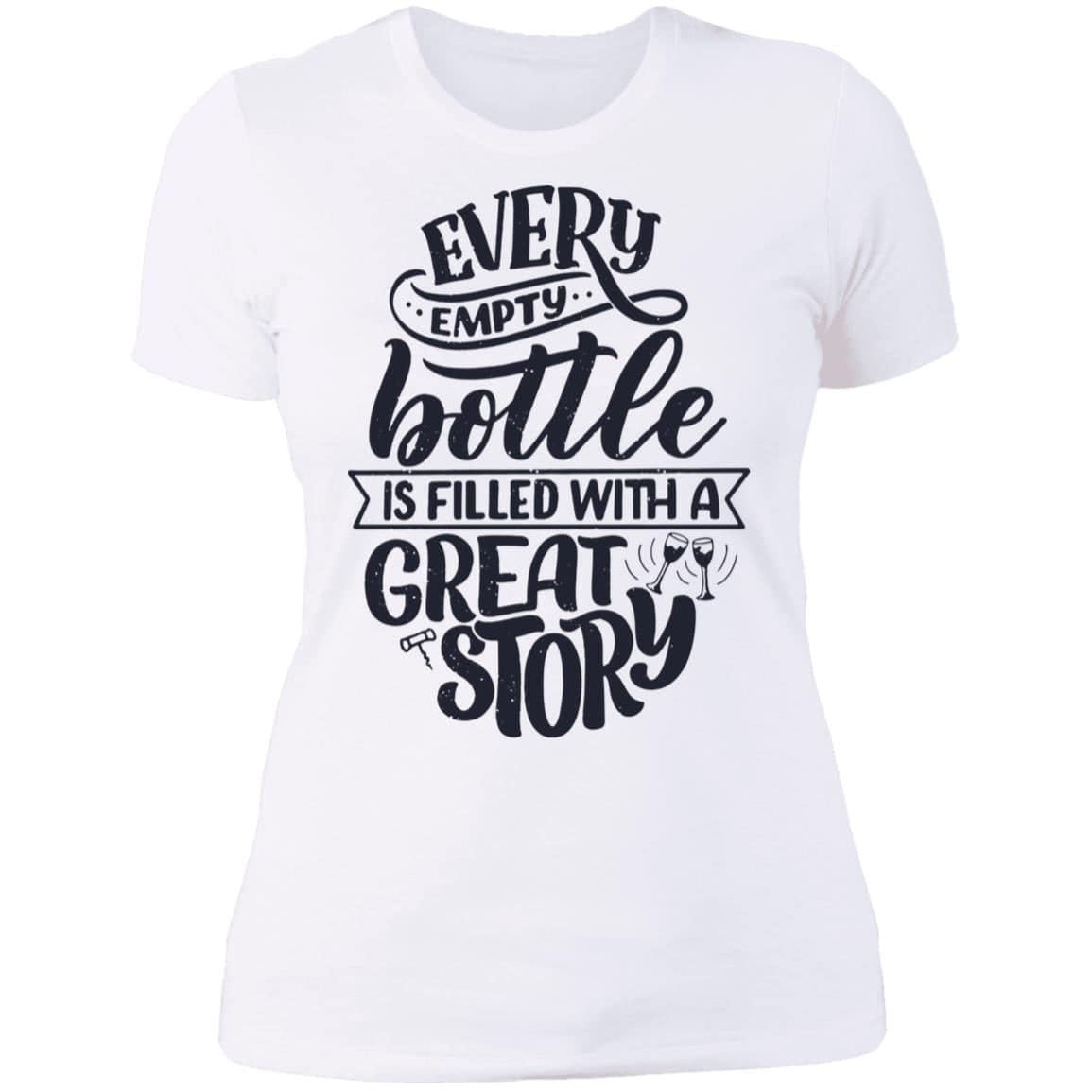 Wine makes Great Stories Ladies' Boyfriend T-Shirt - Expressive DeZien