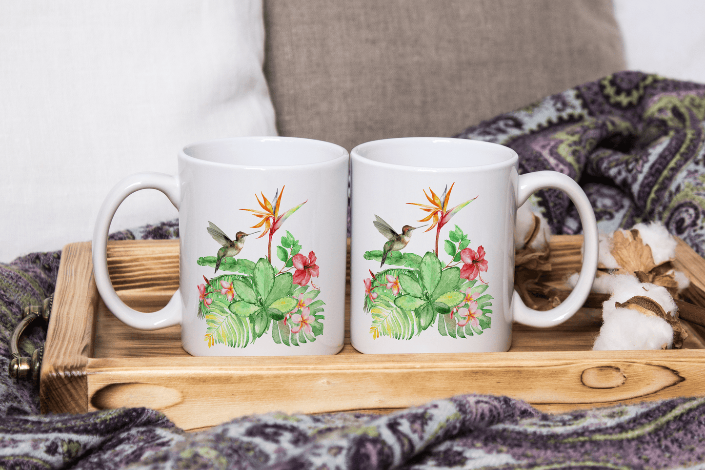 Tropical Hummingbird Ceramic Mug 15oz - Expressive DeZien