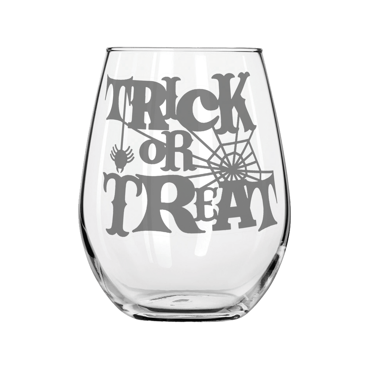 Trick or Treat Sandblast Etched Stemless Wine Glass 20.5oz - Expressive DeZien