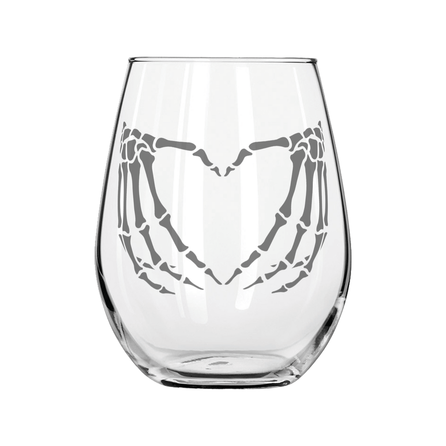 Skelton Love Sandblast Etched Stemless Wine Glass 20.5oz - Expressive DeZien