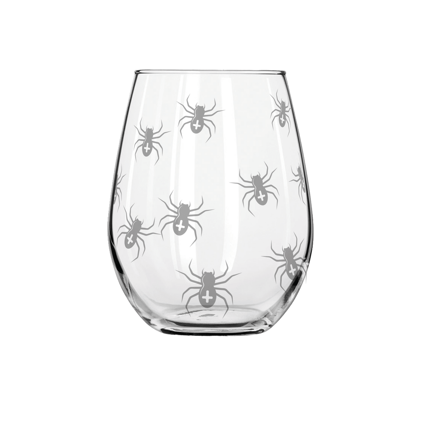 Spiders Spiders Creepy Spiders Sandblast Etched Stemless Wine Glass 20.5oz - Expressive DeZien