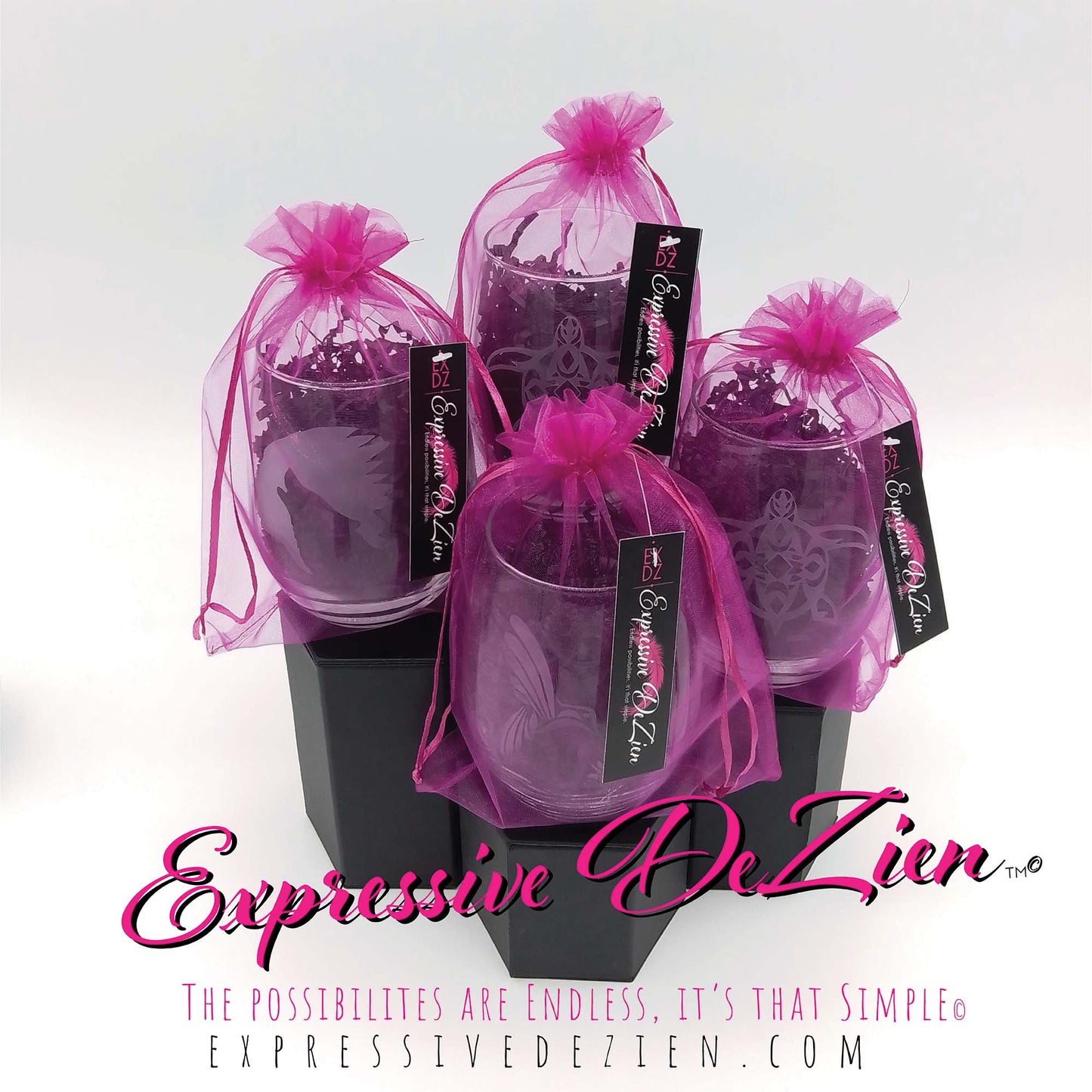 Etched Stemless Wine Glass Be my Valenwine 20.5oz Sweetheart Valentine’s Day Gift - Expressive DeZien