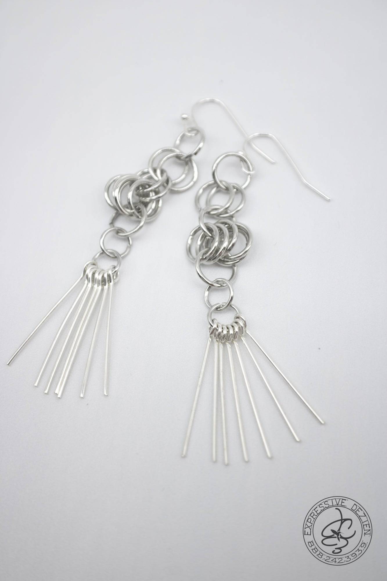 Long Skinny Dangle Earrings Native inspired and Created - Expressive DeZien
