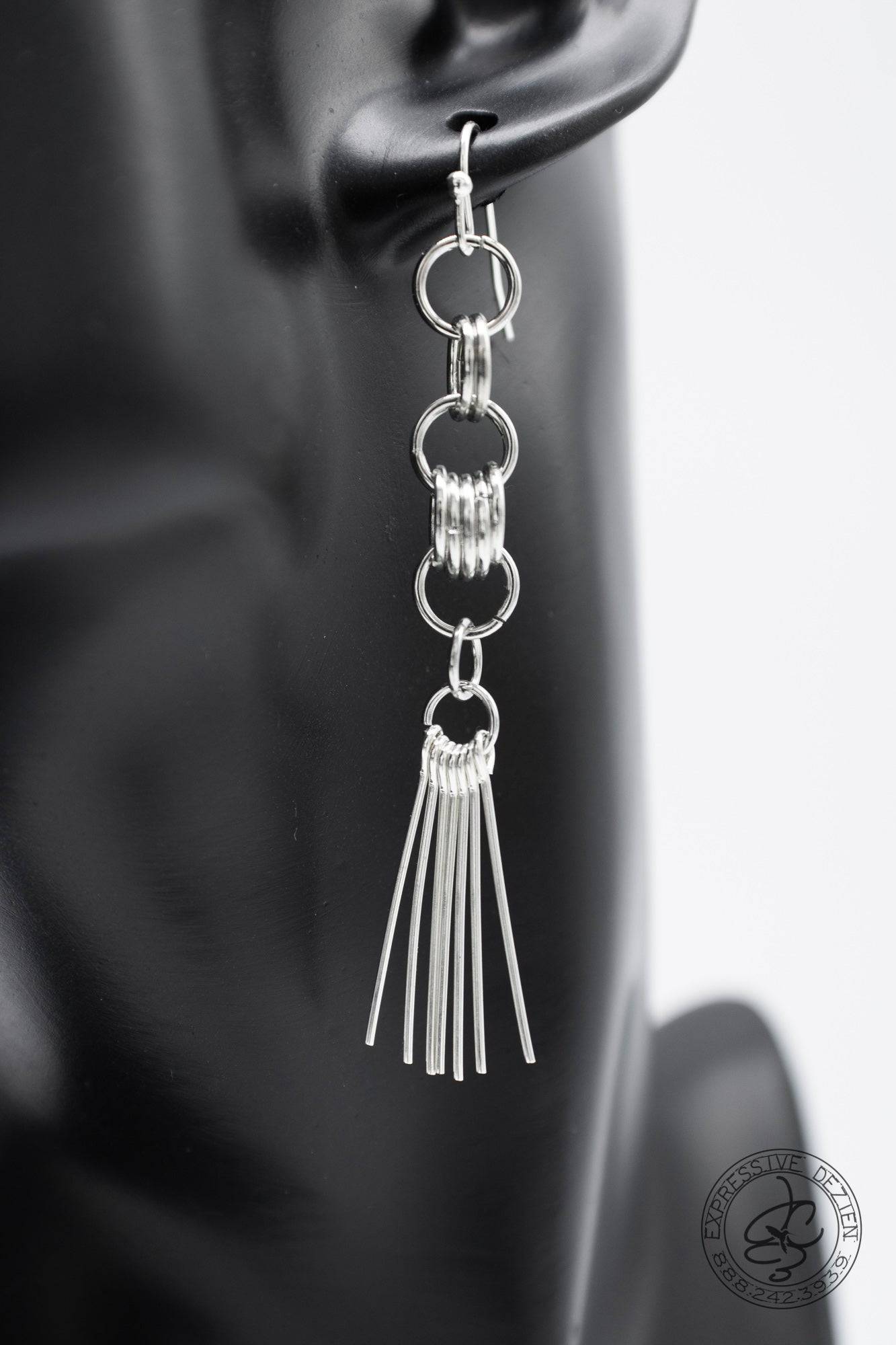 Long Skinny Dangle Earrings Native inspired and Created - Expressive DeZien
