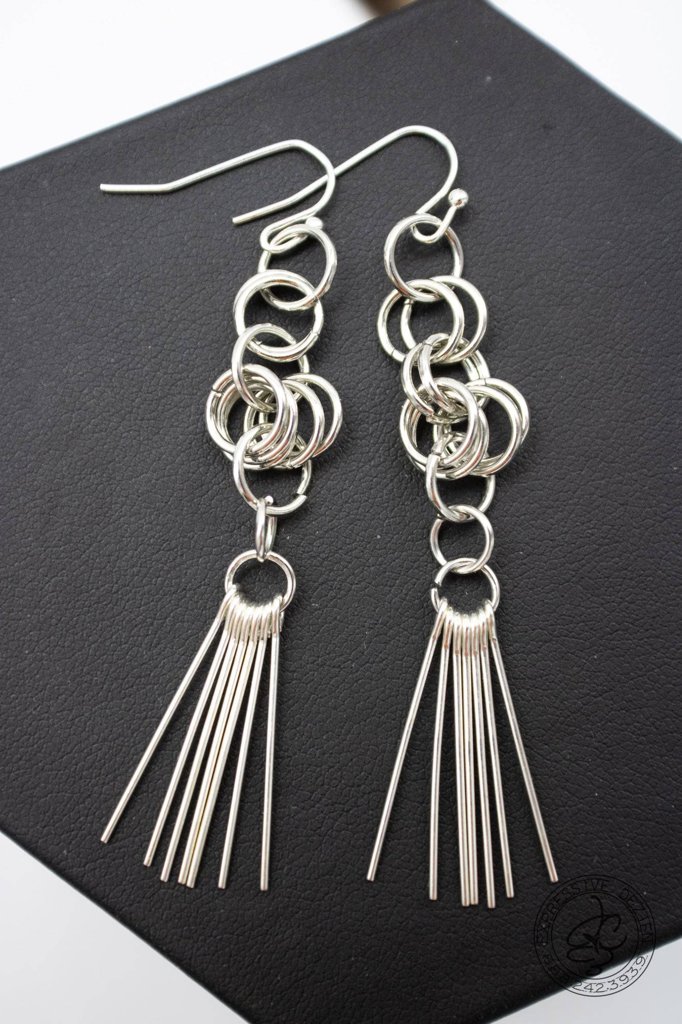 Long Skinny Dangle Earrings Native inspired and Created - Expressive DeZien