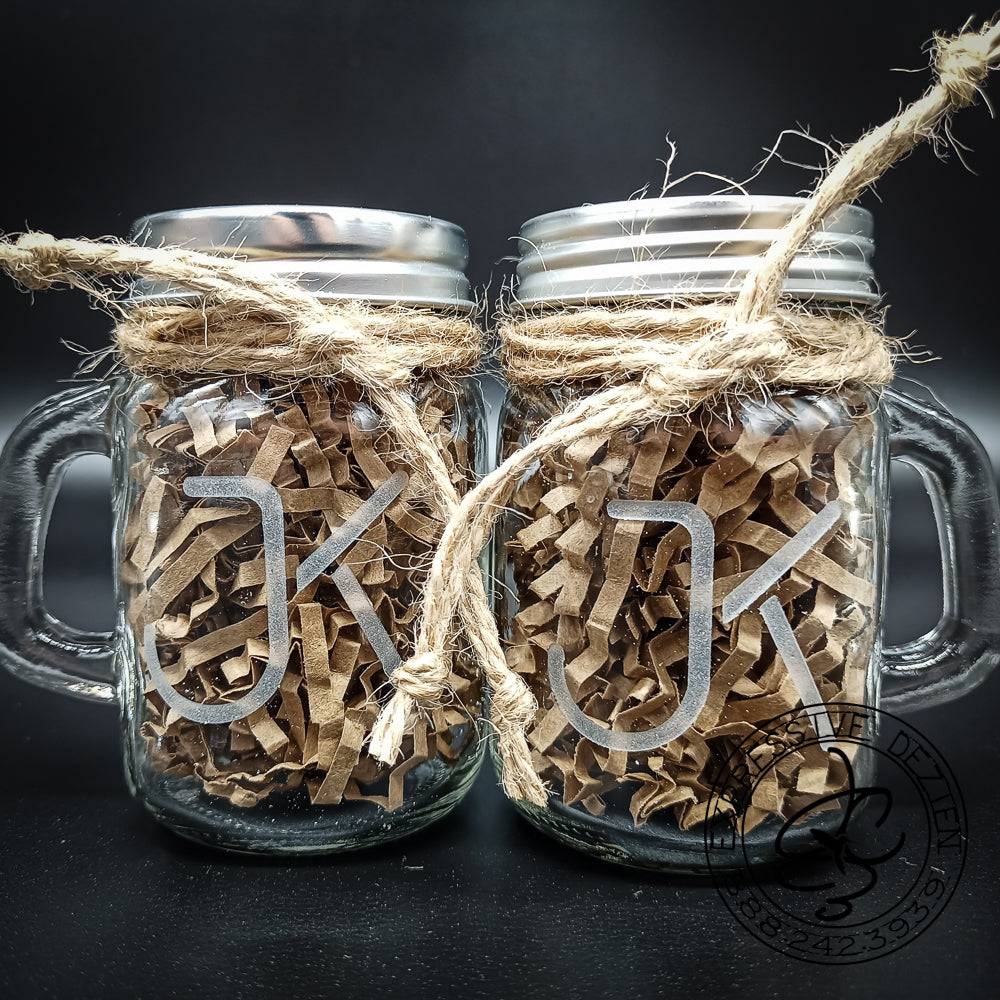 Custom Etched Mini Mason Jar Shot Glasses - Perfect for Weddings! - Expressive DeZien
