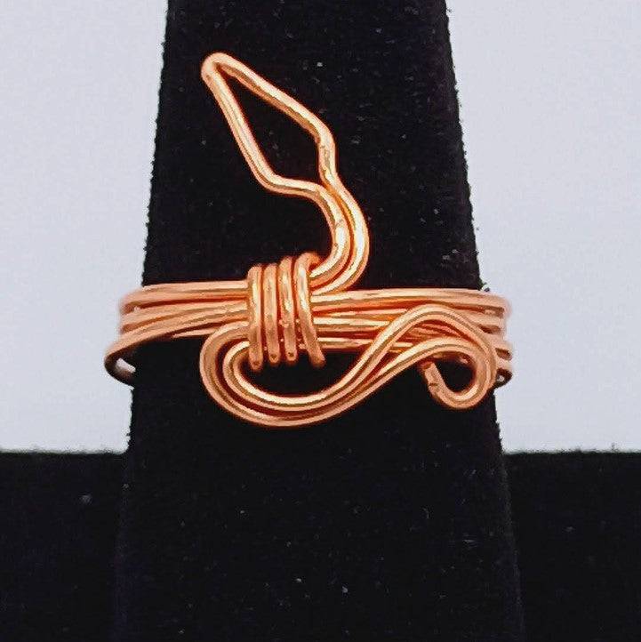 Copper Wrapped Coiled Snake Ring - Expressive DeZien