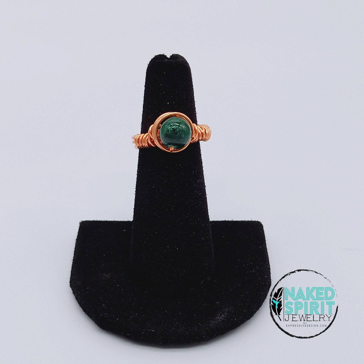 Copper Jade Wrapped Ring - Expressive DeZien