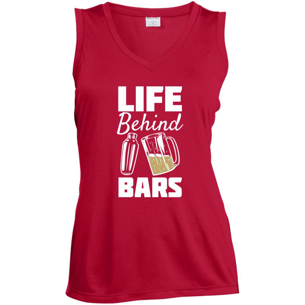 Life Behind Bars Ladies' Sleeveless V-Neck Performance Tee - Expressive DeZien