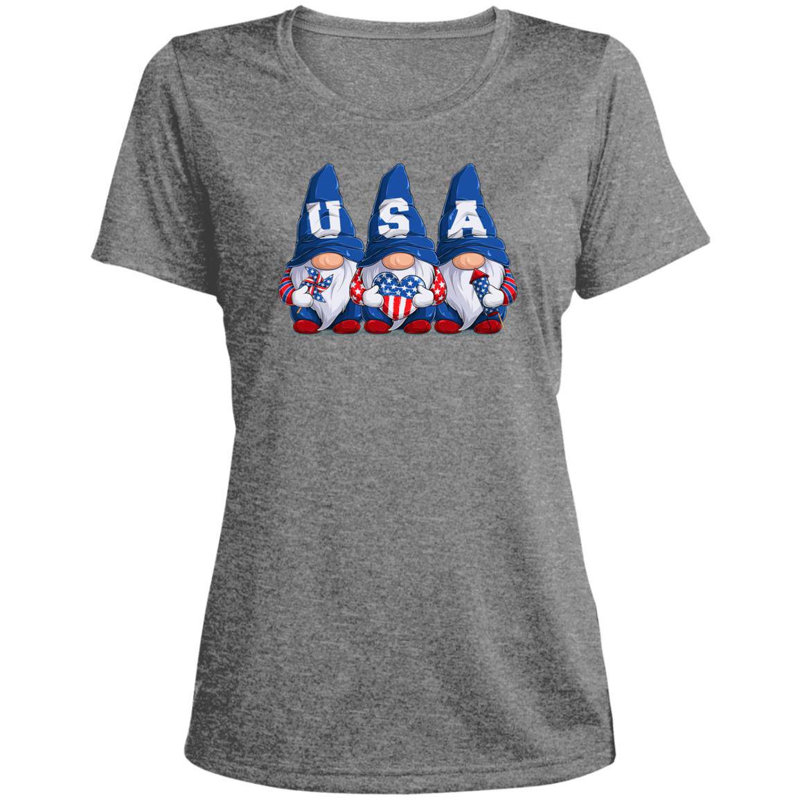 July 4th Ladies' Heather Scoop Neck Performance Tee - Expressive DeZien