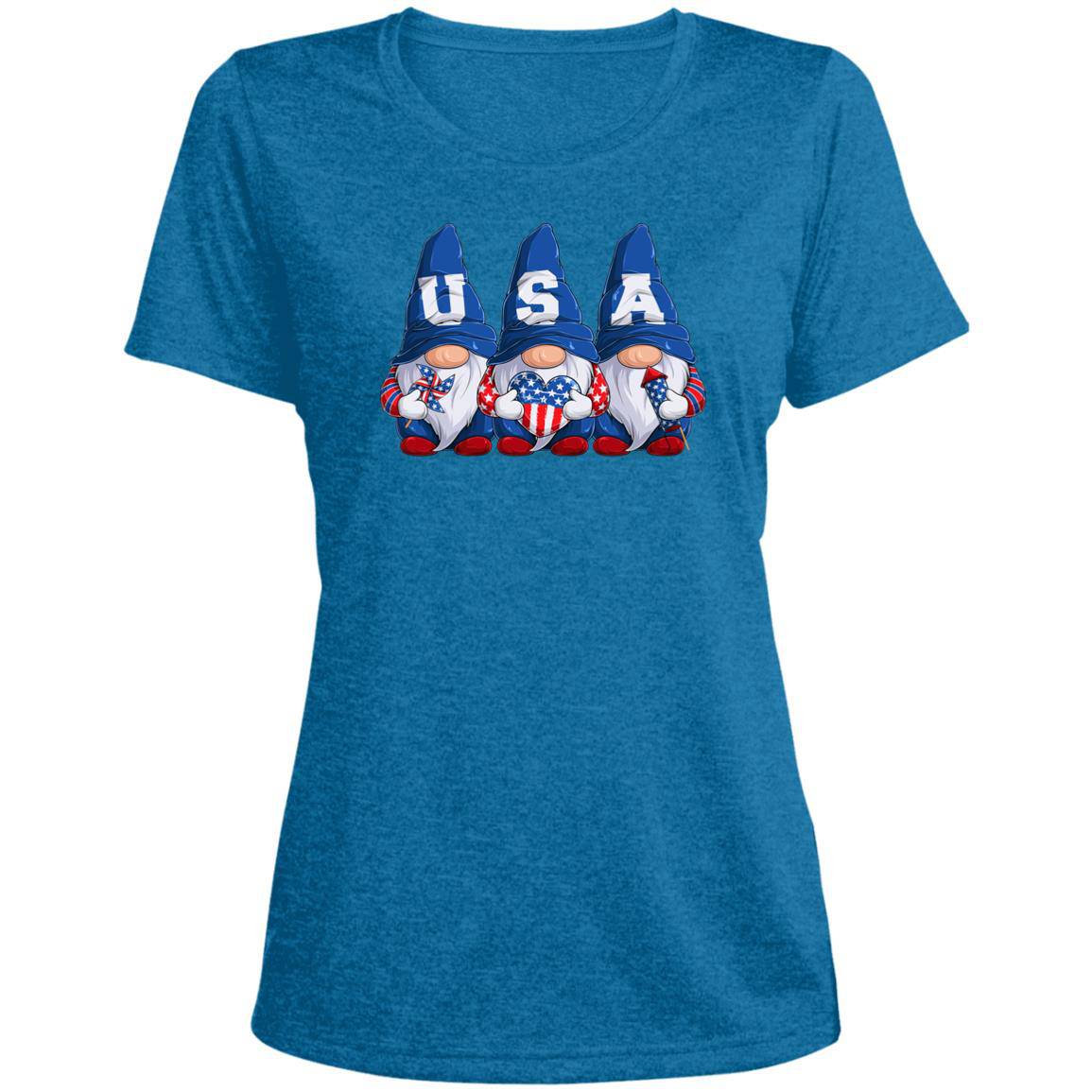 July 4th Ladies' Heather Scoop Neck Performance Tee - Expressive DeZien