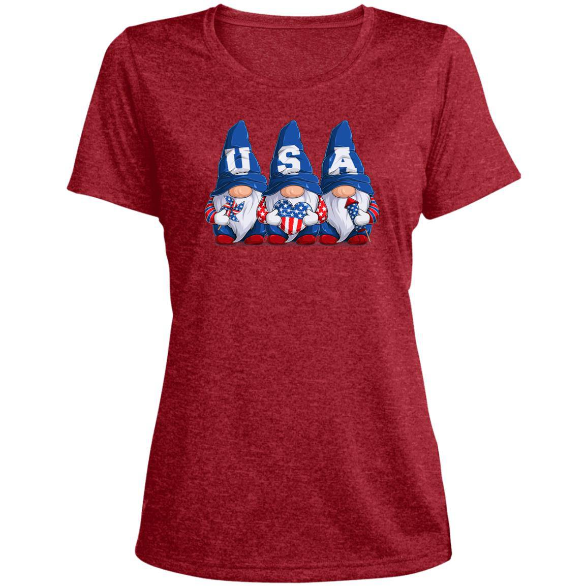 July 4th Ladies' Heather Scoop Neck Performance Tee - Expressive DeZien
