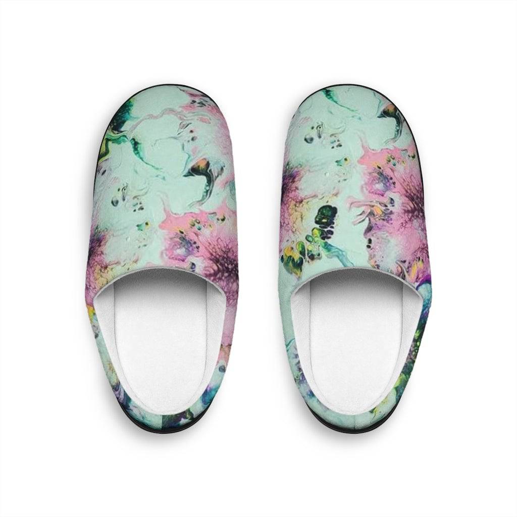 Women's Indoor Slippers Watercolor Delight Original Artwork by apb_funkylittlethings - Expressive DeZien