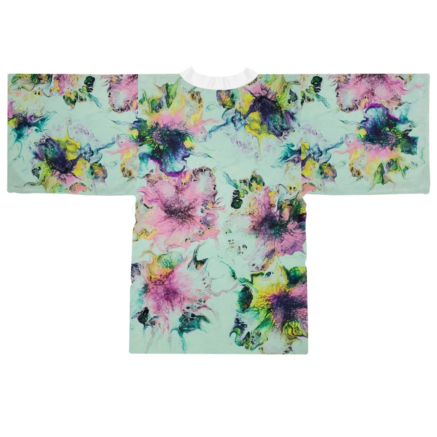 Long Sleeve Kimono Robe Watercolor Delight Original Artwork by apb_funkylittlethings - Expressive DeZien