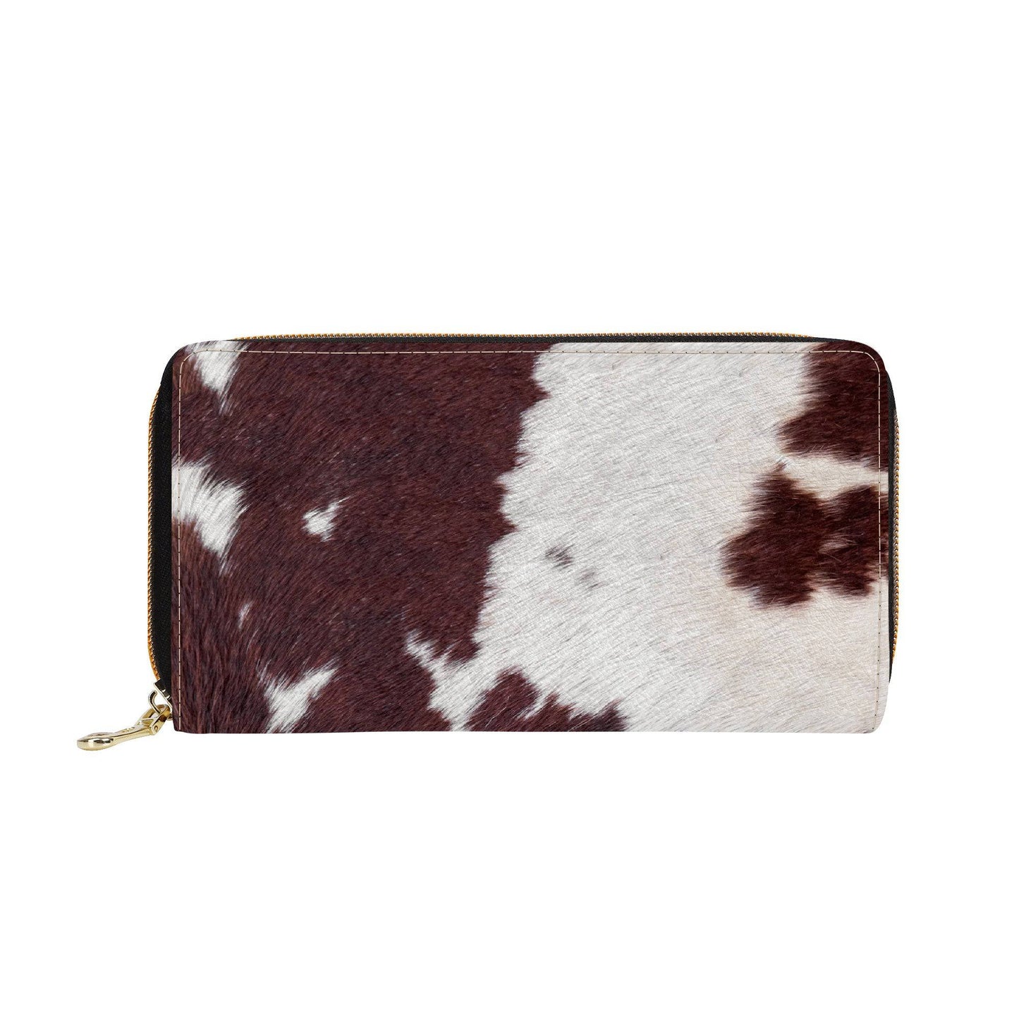 Cowhide Print Zipper Wallet Clutch Billfold - Expressive DeZien