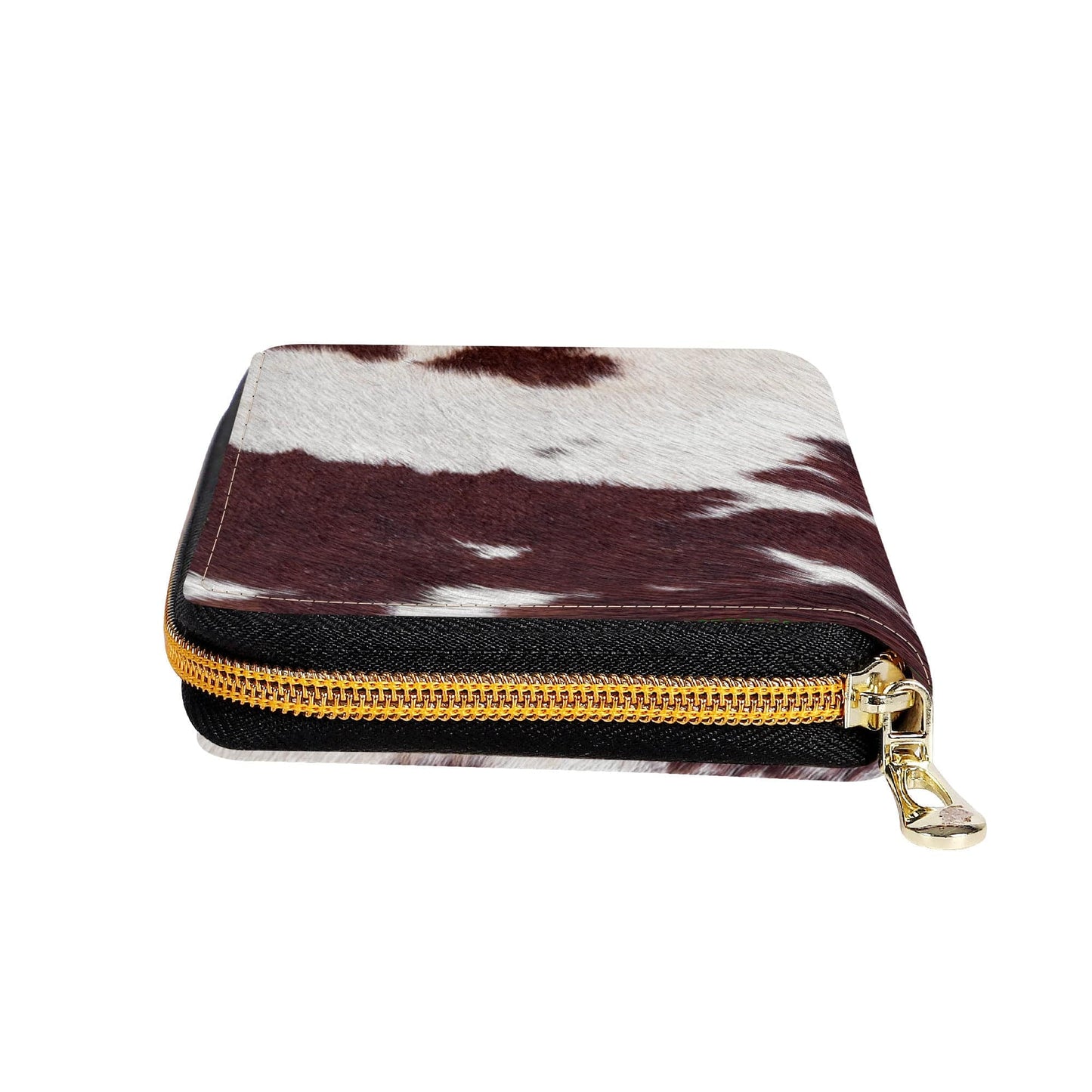 Cowhide Print Zipper Wallet Clutch Billfold - Expressive DeZien