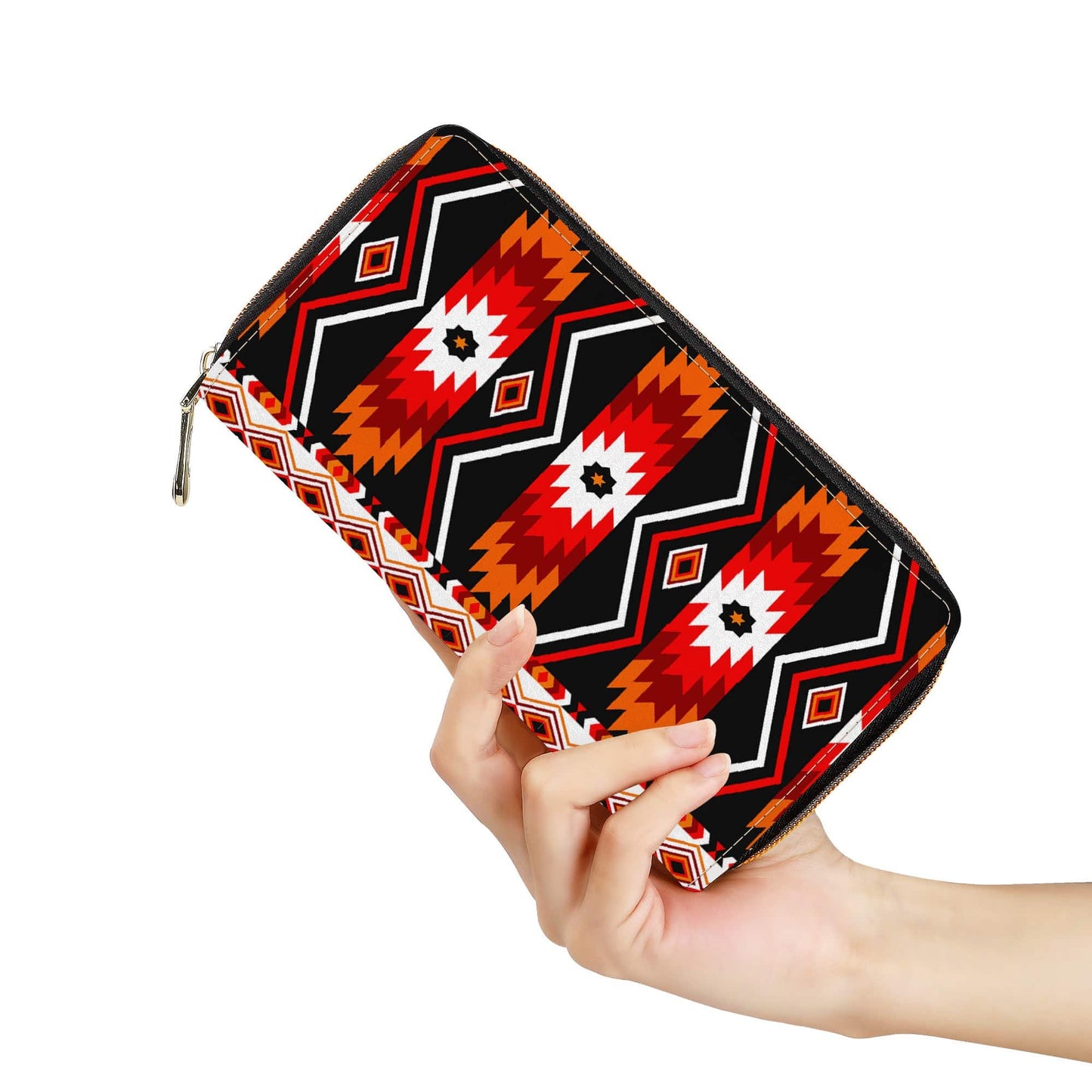 Cherokee Print Zipper Purse Clutch Billfold - Expressive DeZien