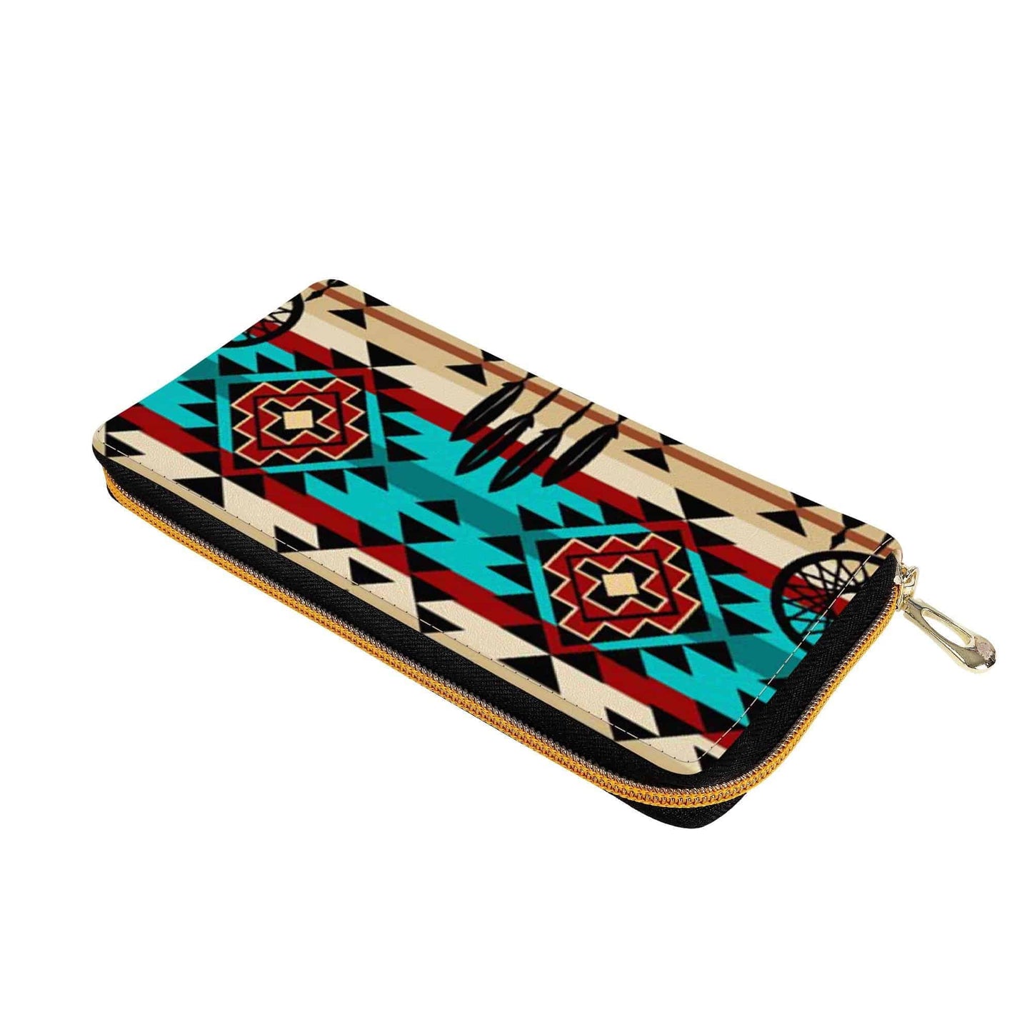 Native American Tribal Print Zipper Purse Clutch Billfold - Expressive DeZien