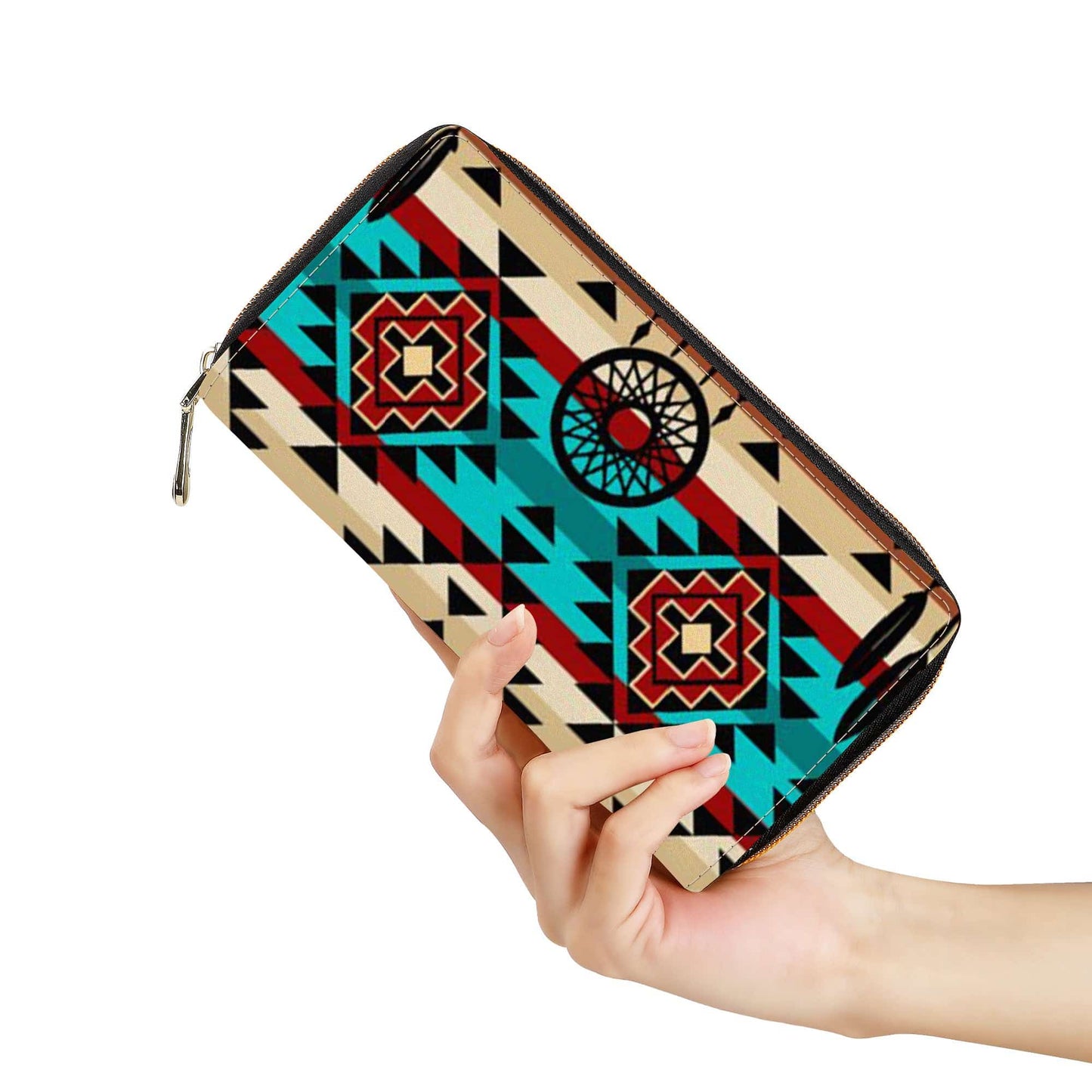 Native American Tribal Print Zipper Purse Clutch Billfold - Expressive DeZien