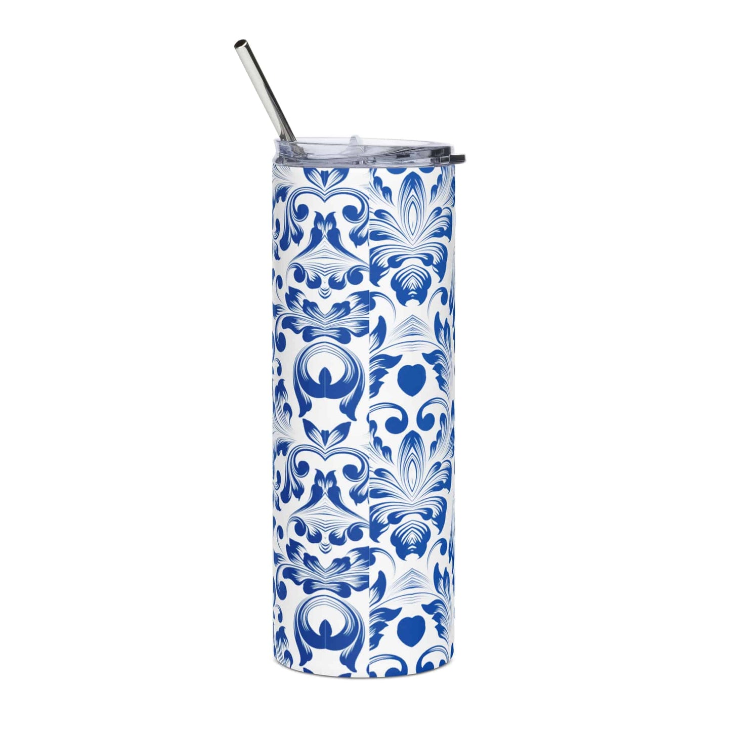 Blue Floral Stainless steel tumbler - Expressive DeZien