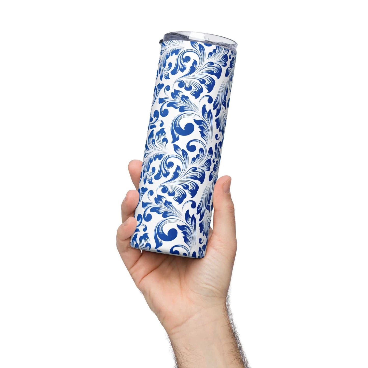 Blue Floral Stainless steel tumbler - Expressive DeZien 