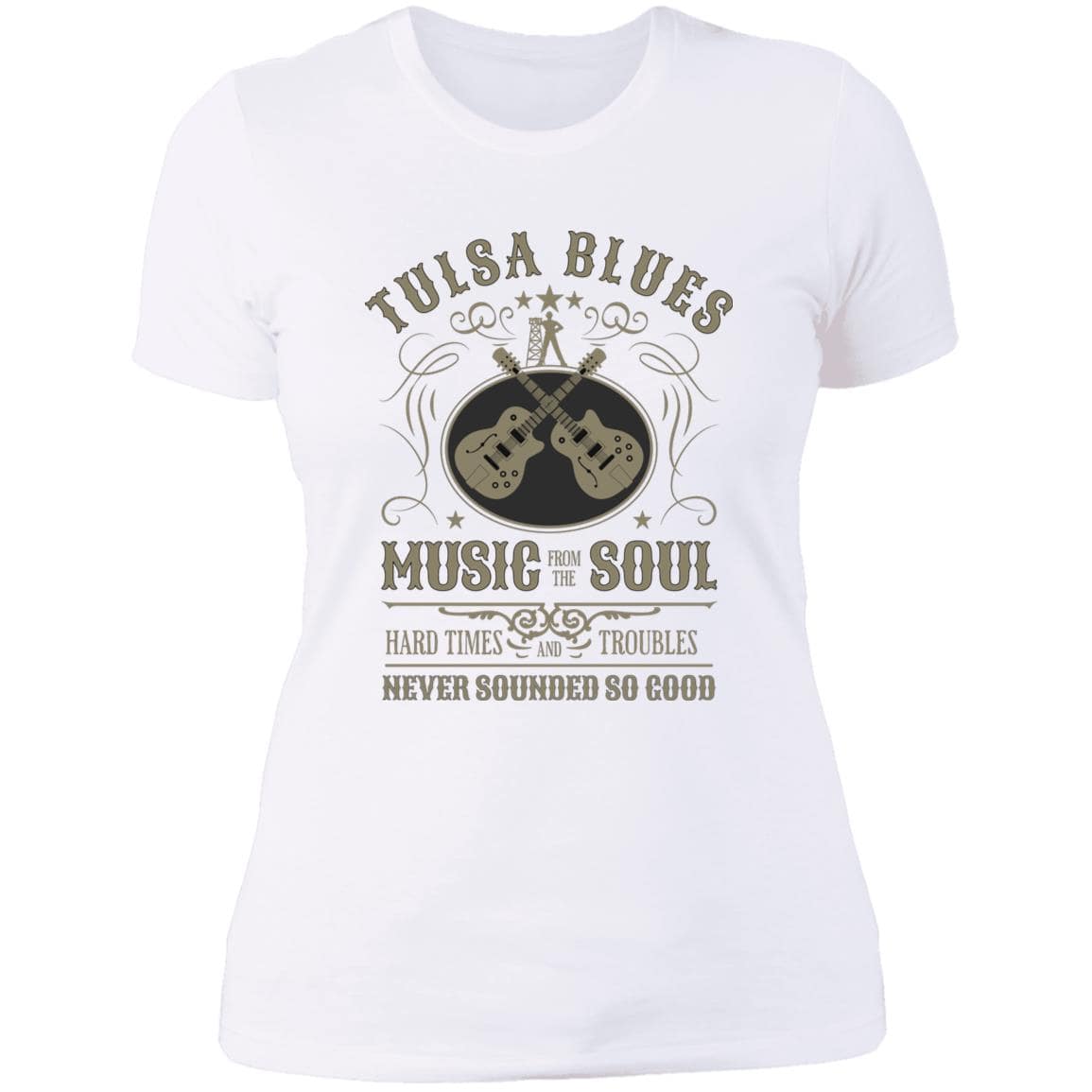 Ladies' Boyfriend Next Level T-Shirt - Show Your Love for Tulsa Blues Music - Expressive DeZien