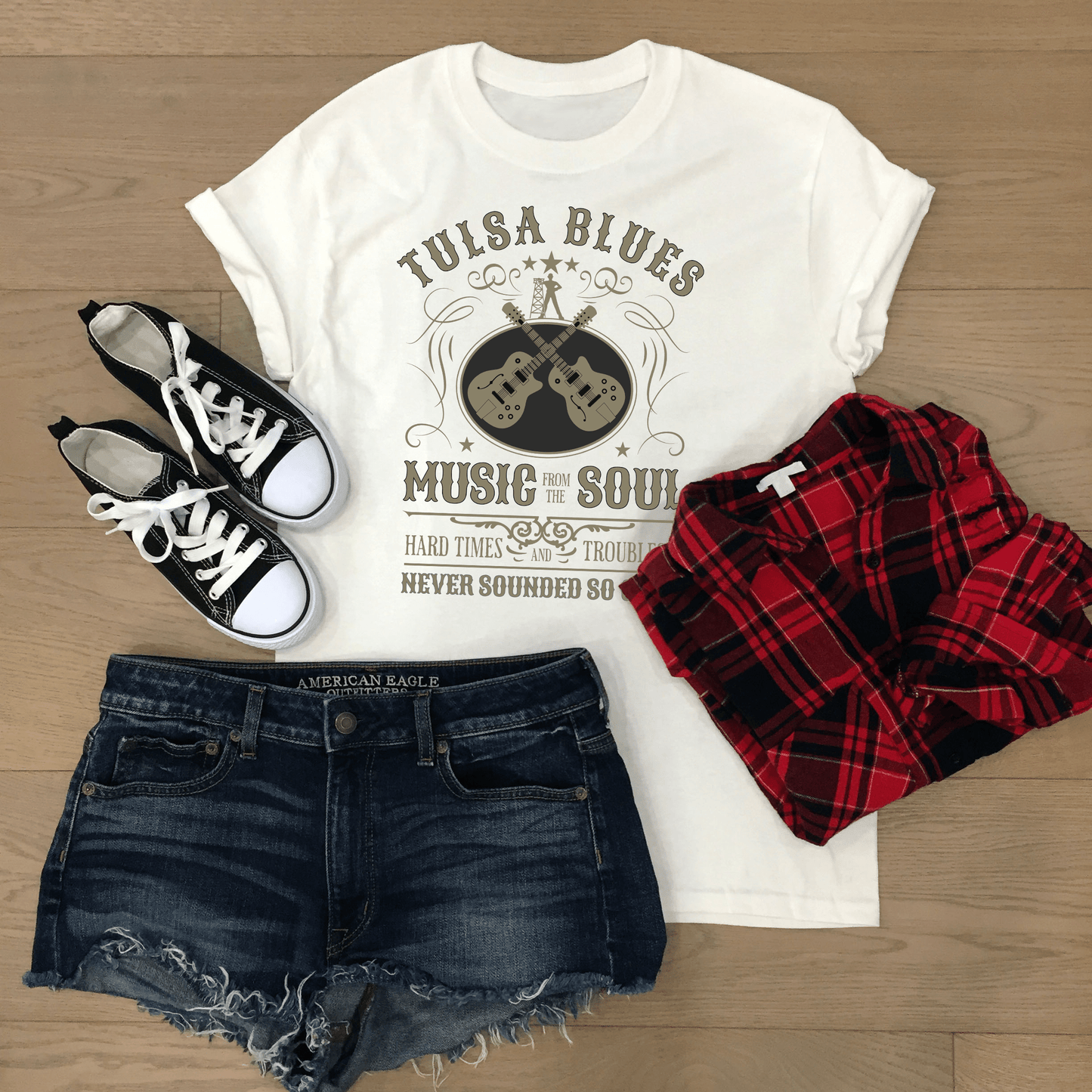 Ladies' Boyfriend Next Level T-Shirt - Show Your Love for Tulsa Blues Music - Expressive DeZien