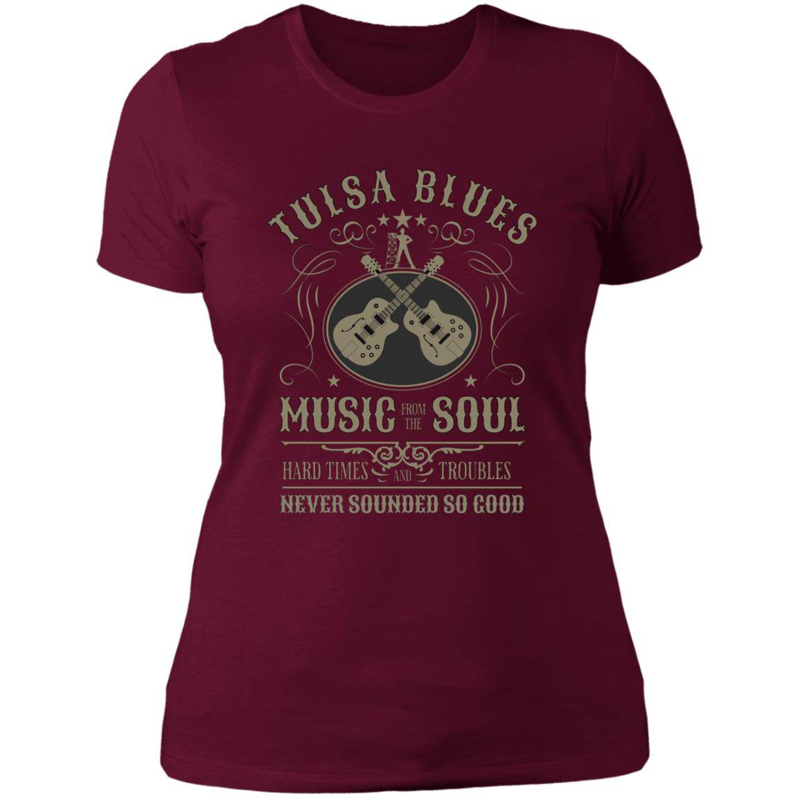 Ladies' Boyfriend Next Level T-Shirt - Show Your Love for Tulsa Blues Music - Expressive DeZien