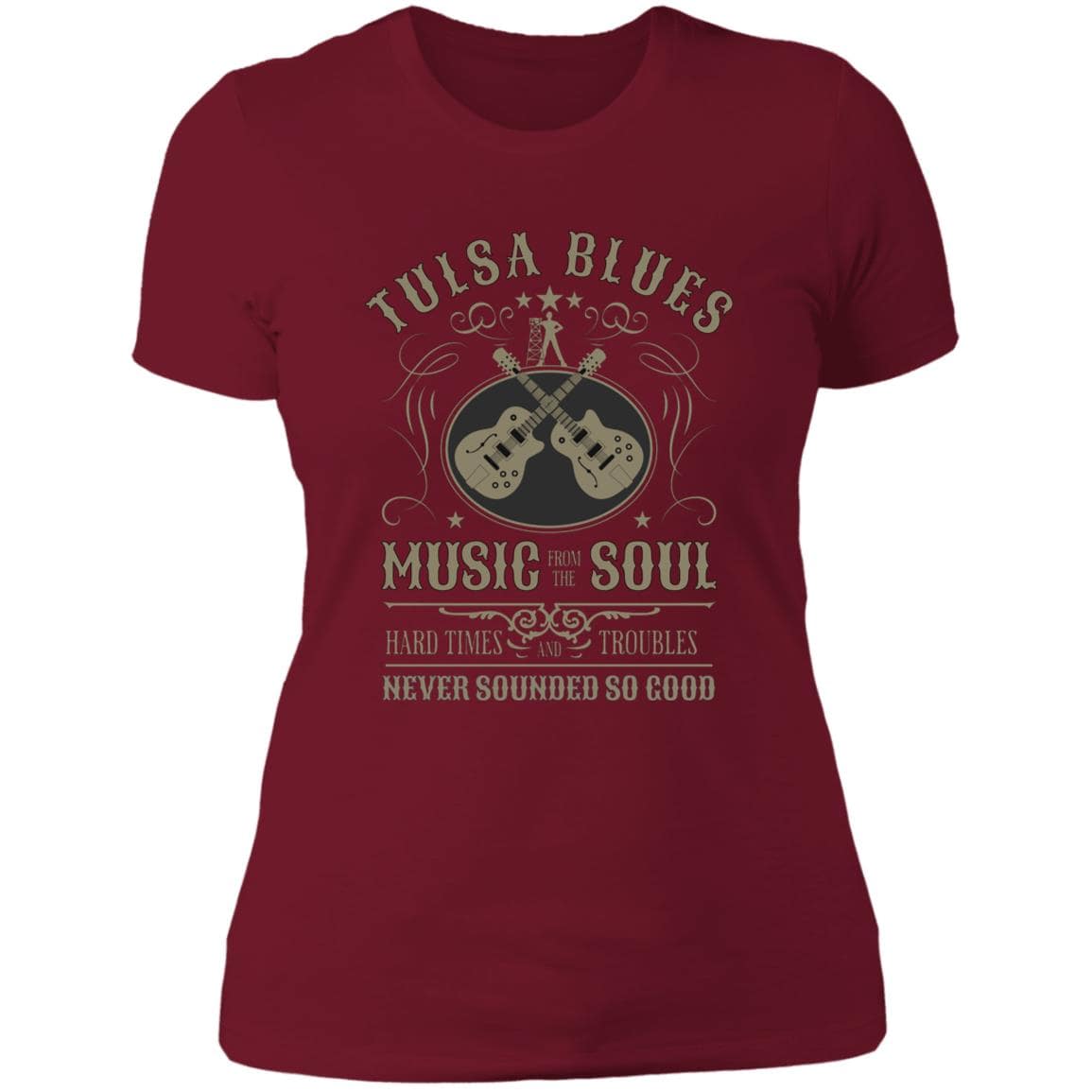 Ladies' Boyfriend Next Level T-Shirt - Show Your Love for Tulsa Blues Music - Expressive DeZien