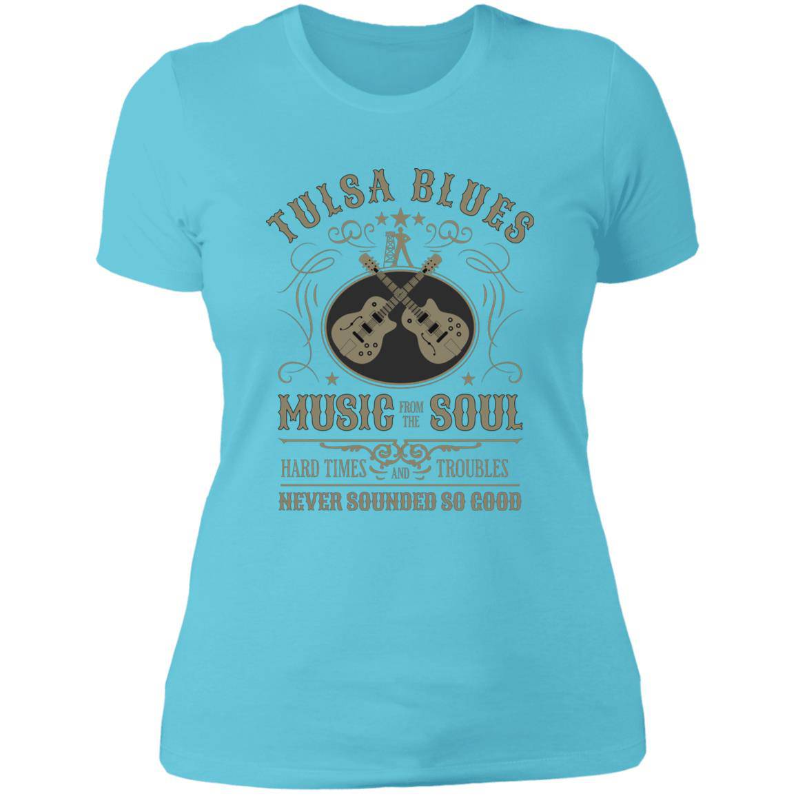 Ladies' Boyfriend Next Level T-Shirt - Show Your Love for Tulsa Blues Music - Expressive DeZien