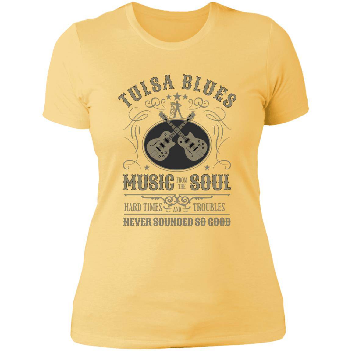 Ladies' Boyfriend Next Level T-Shirt - Show Your Love for Tulsa Blues Music - Expressive DeZien