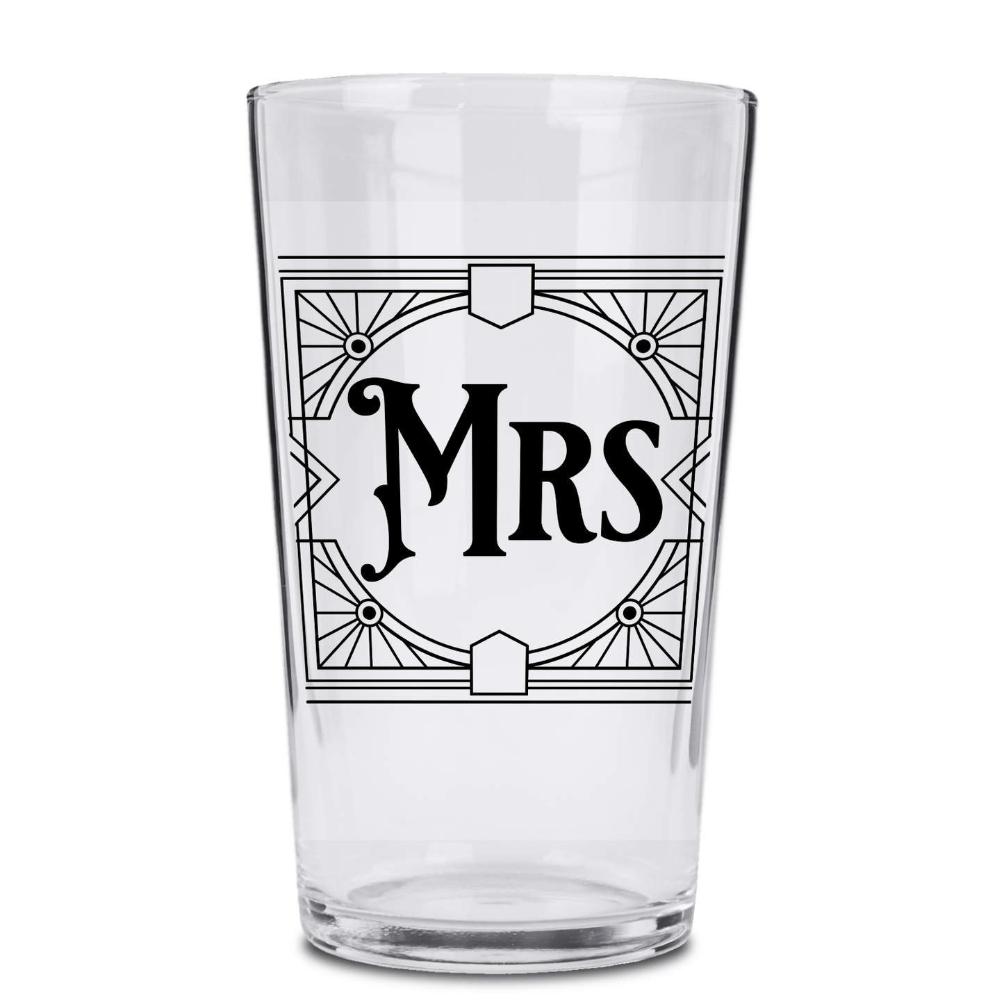 Mrs Personalized 16oz Classic Pint Glass Collection for Wedding Party Favors and Gifts - Expressive DeZien
