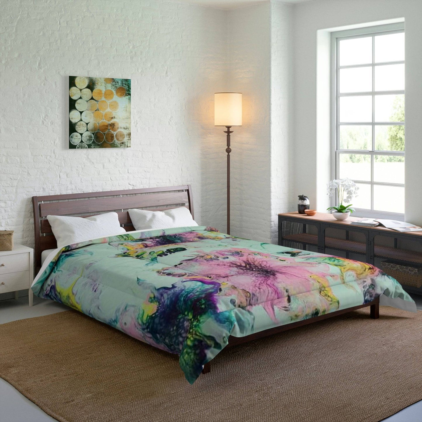Watercolor Delight Luxury Polyester Comforter - Soft, Lightweight & Elegant - Expressive DeZien