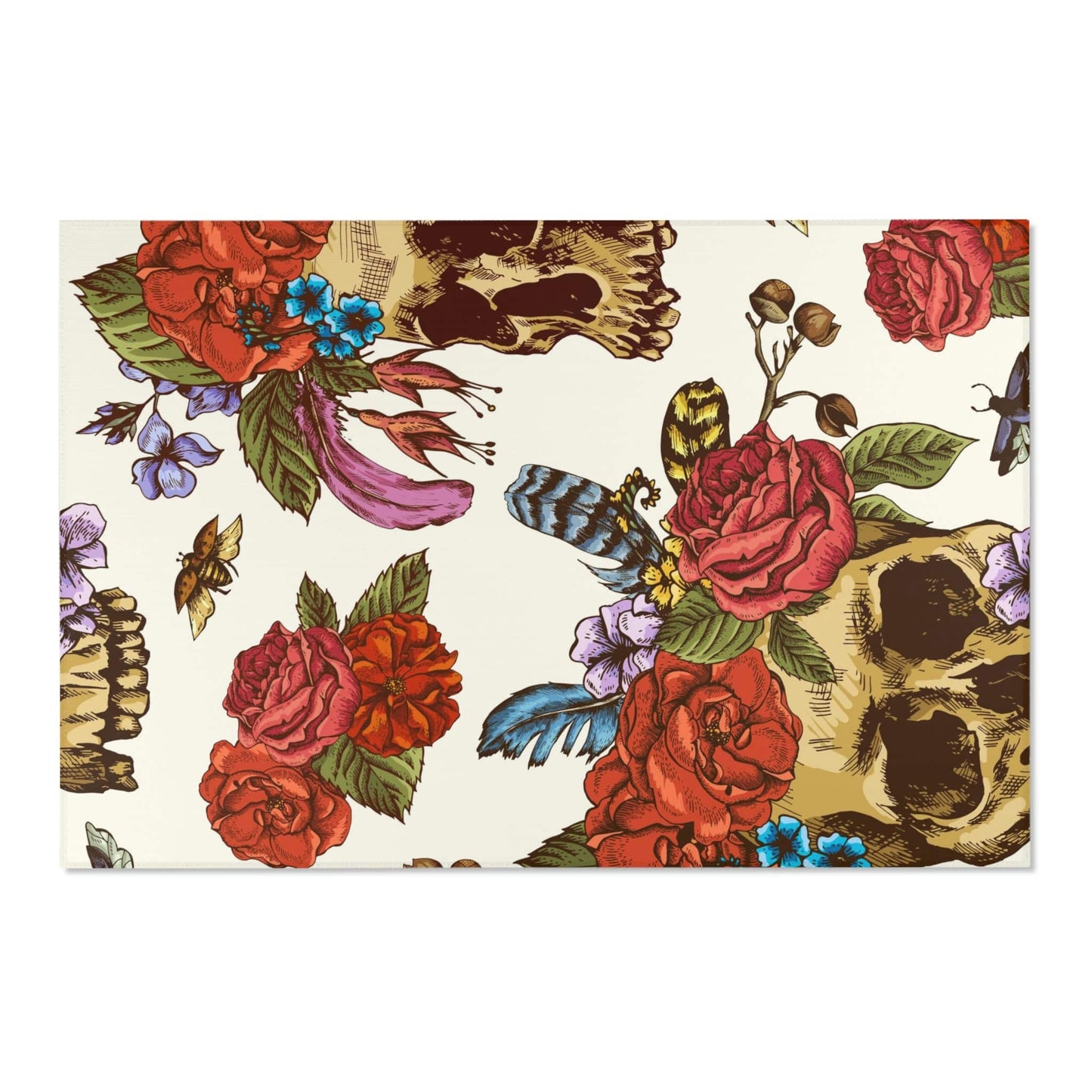 Rosie Skull Vintage style Area Rug - Expressive DeZien