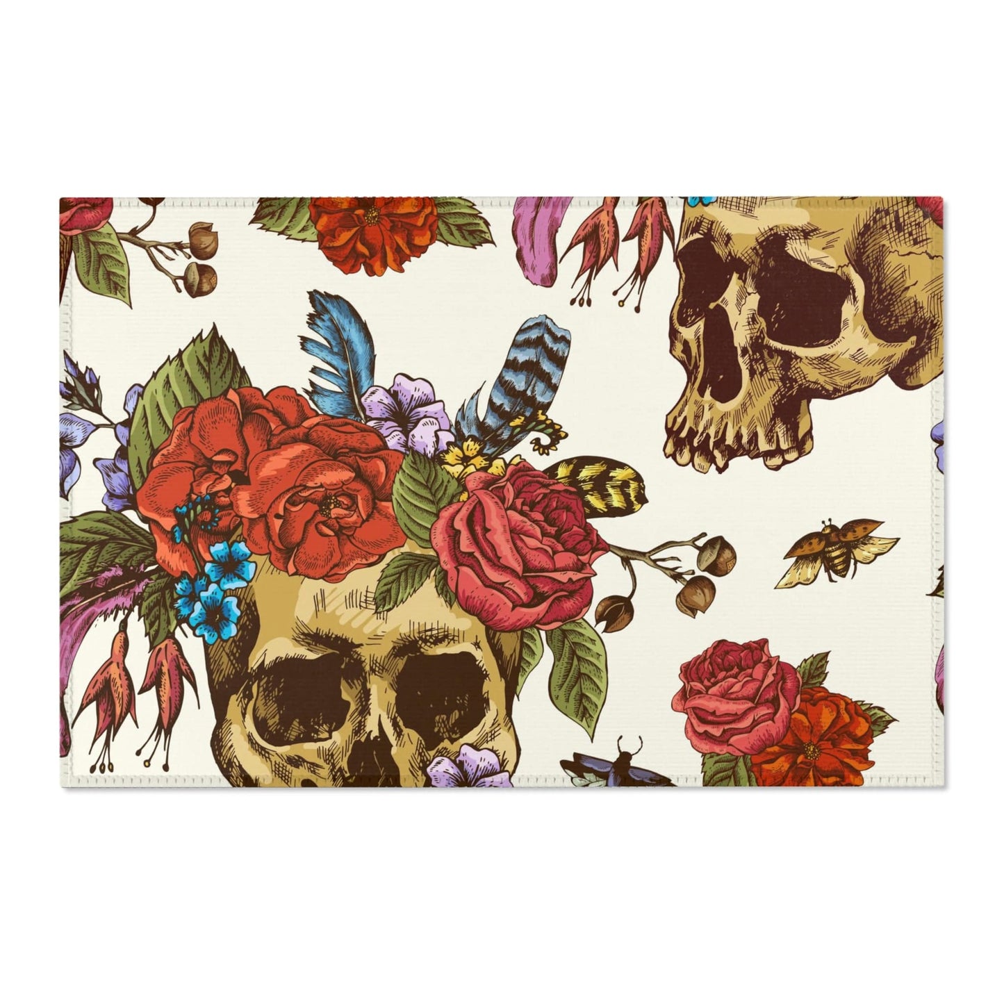 Rosie Skull Vintage style Area Rug - Expressive DeZien